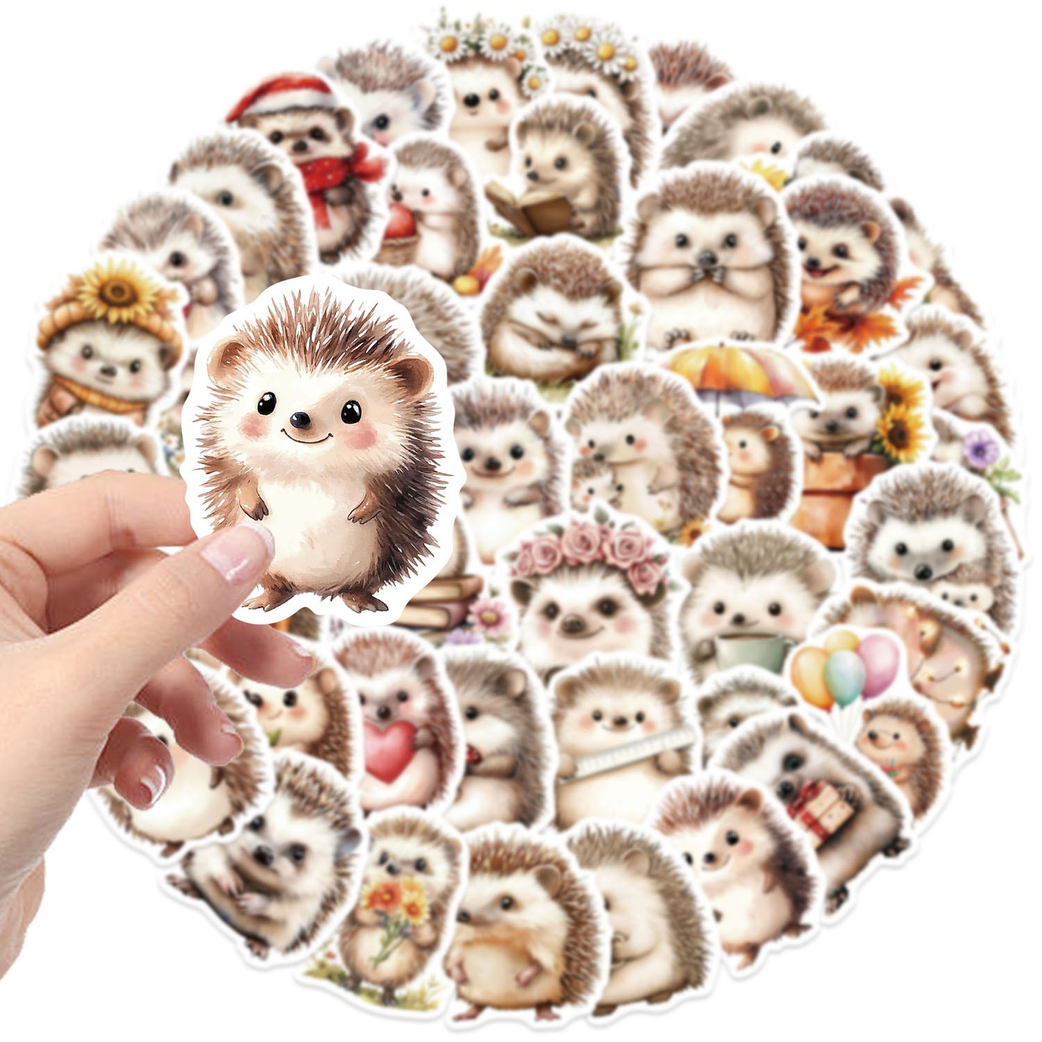 50-500PCS Cute Hedgehog Stickers Cartoon Animal Decals DIY Laptop Phone Decor