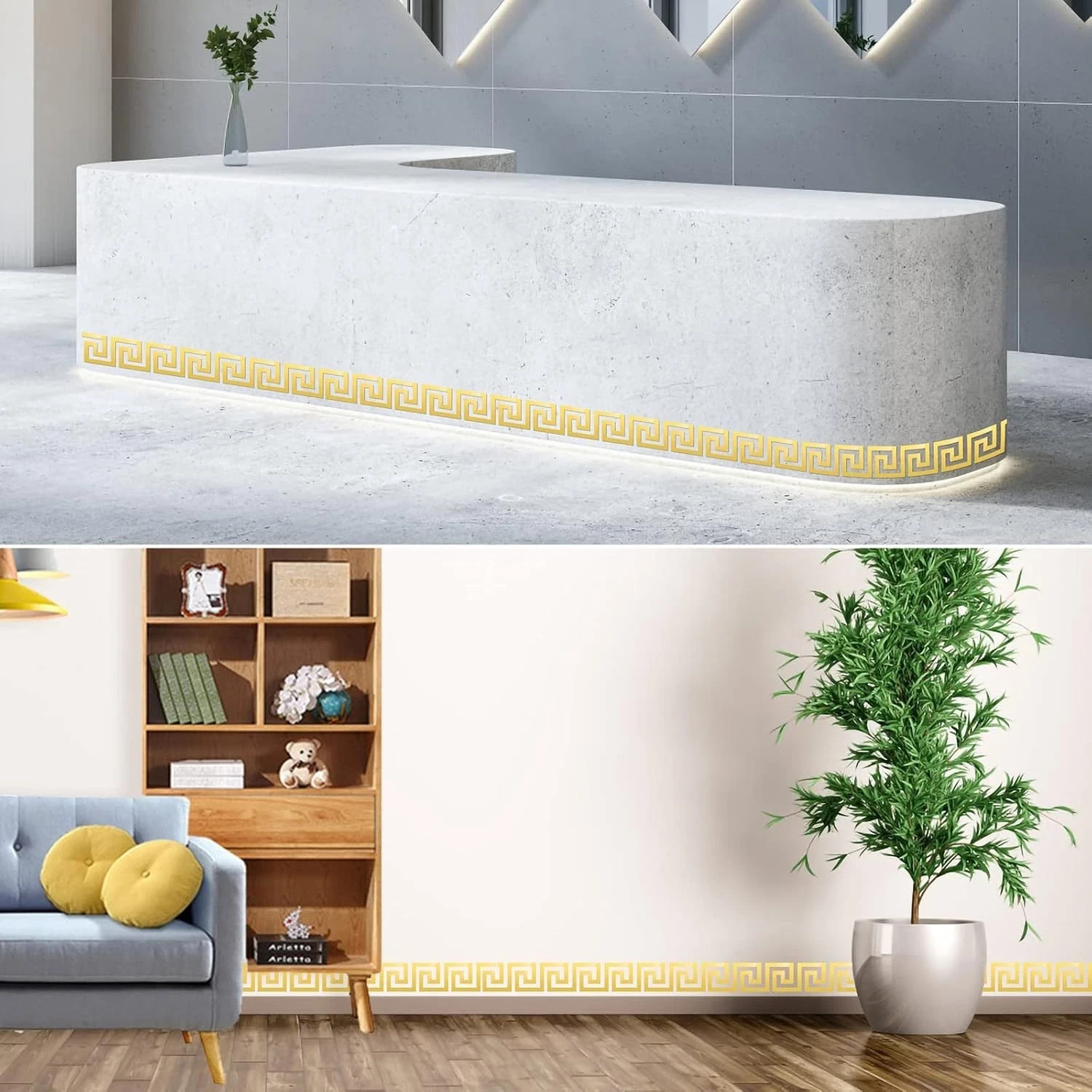 50Pcs Gold Mirror Stickers Wall Removable Peel and 50pcs gold,