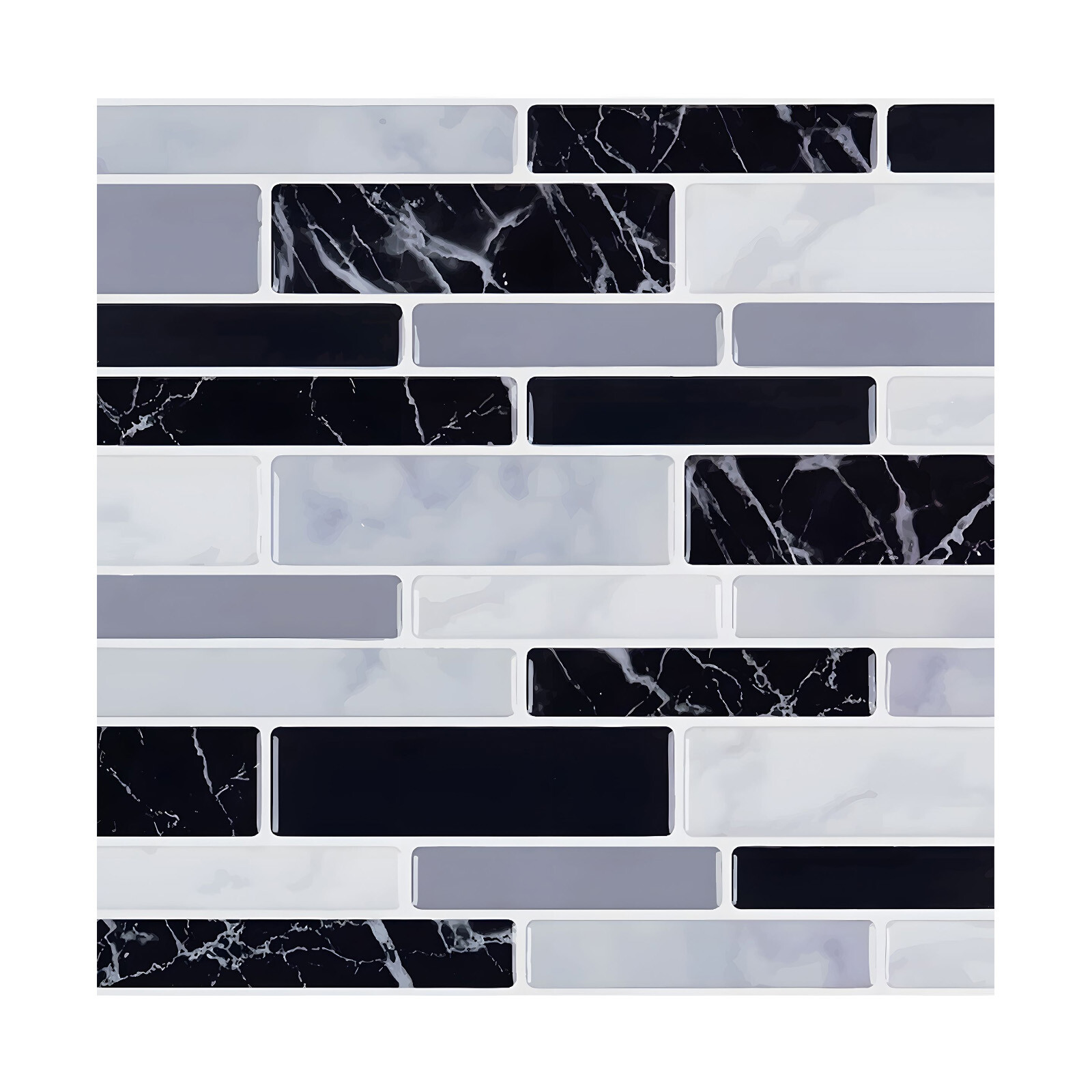 10PCS Peel and Stick Marble Wall Tile Stickers Waterproof for Kitchen Backsplash