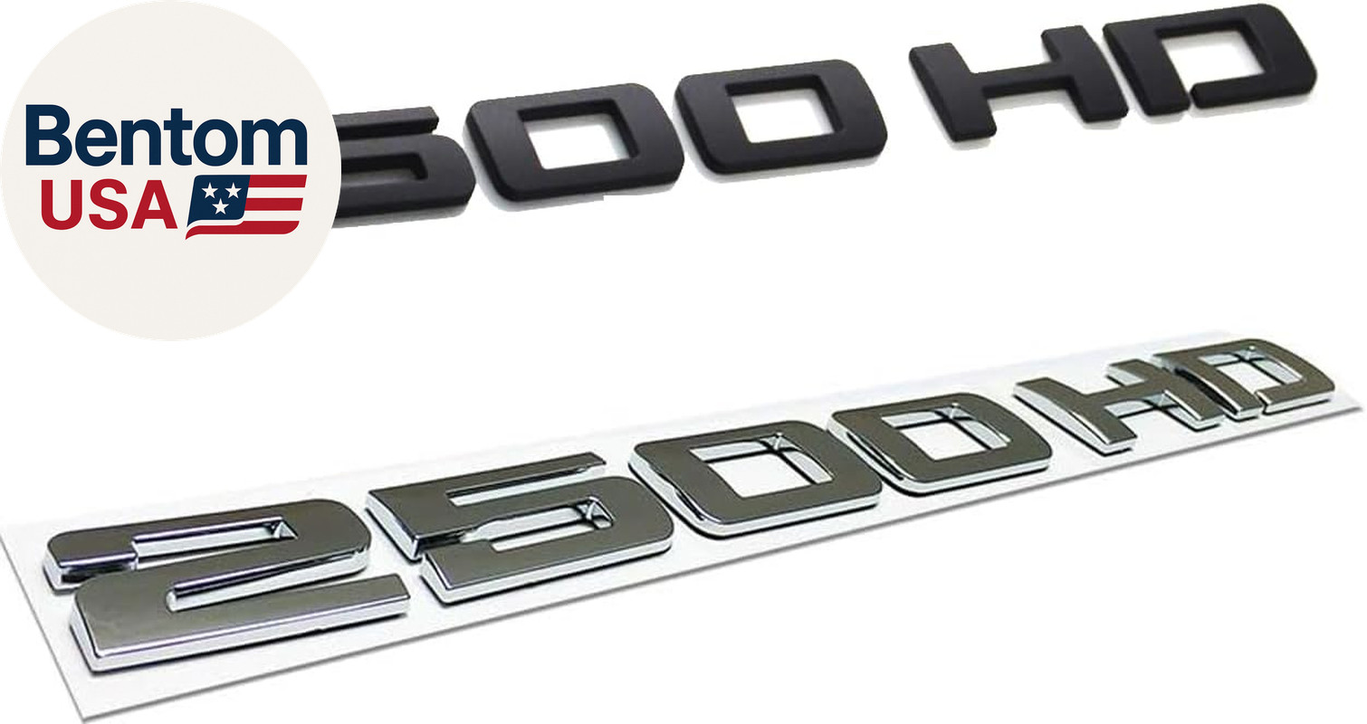2Pcs Badges 2500HD 2500 HD Emblem 3D Decal Suitable for Both Side Doors or Tail