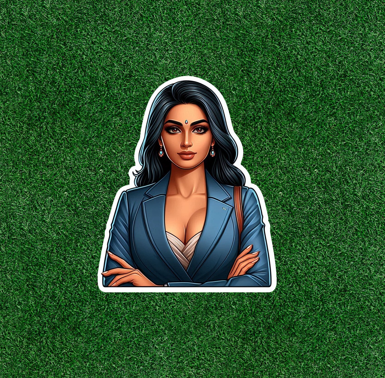 Beautiful Indian lady in business suit vinyl decal sticker – many sizes