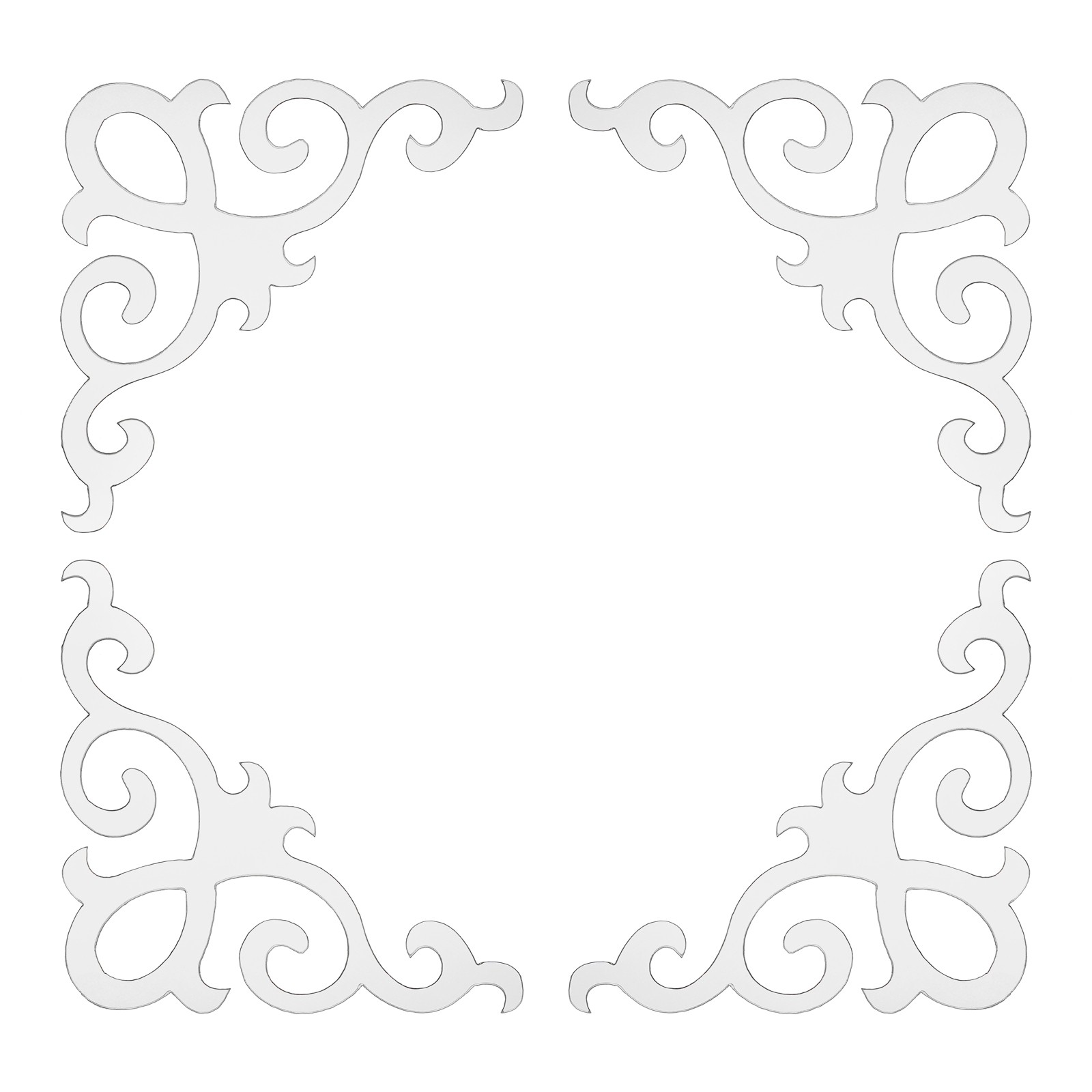 8 Pcs Seif-Adhesive Wall Sticker Mirror Decals for Home, Silver (15x15cm)