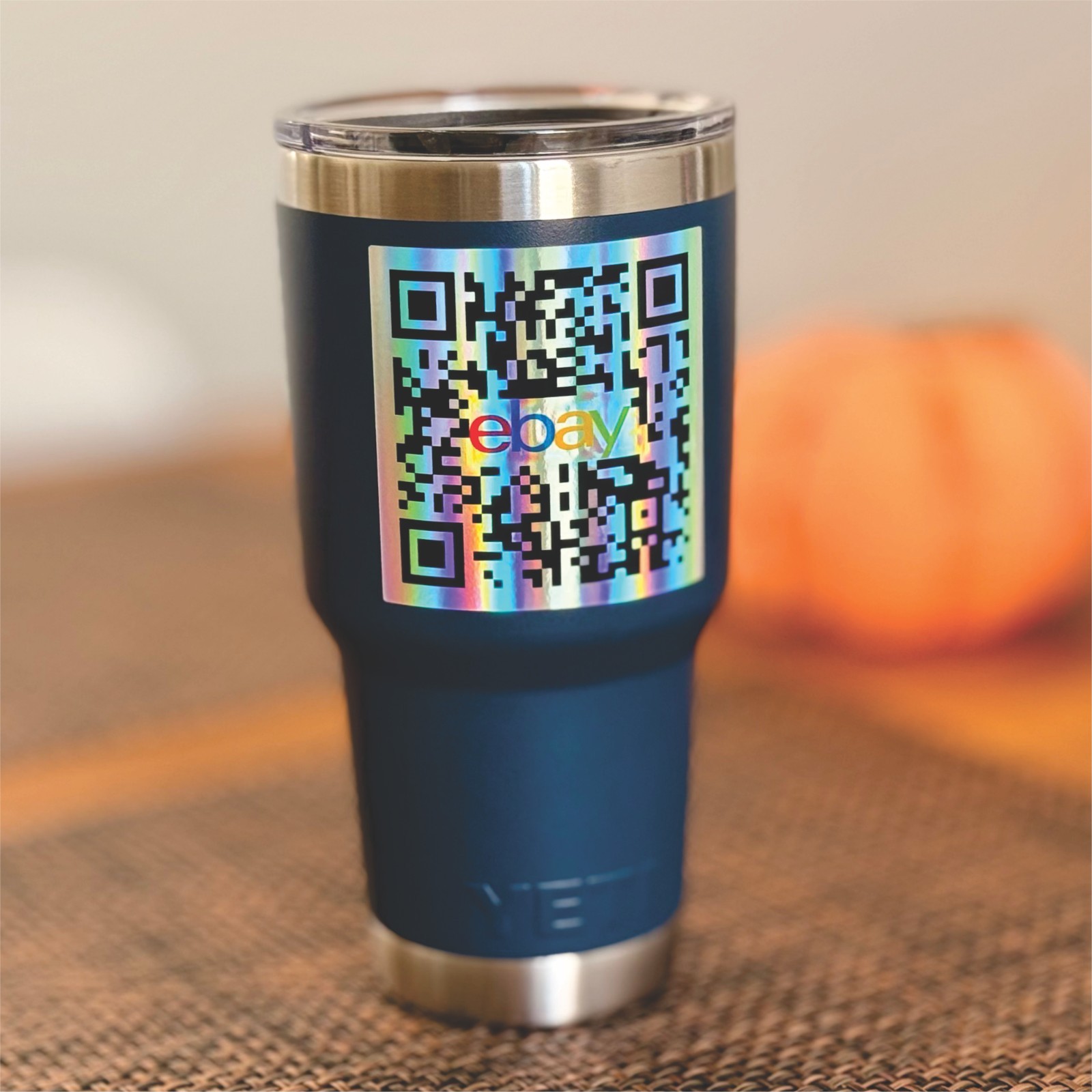 Custom QR Code Holographic Stickers 100 Pack Personalized Waterproof Business