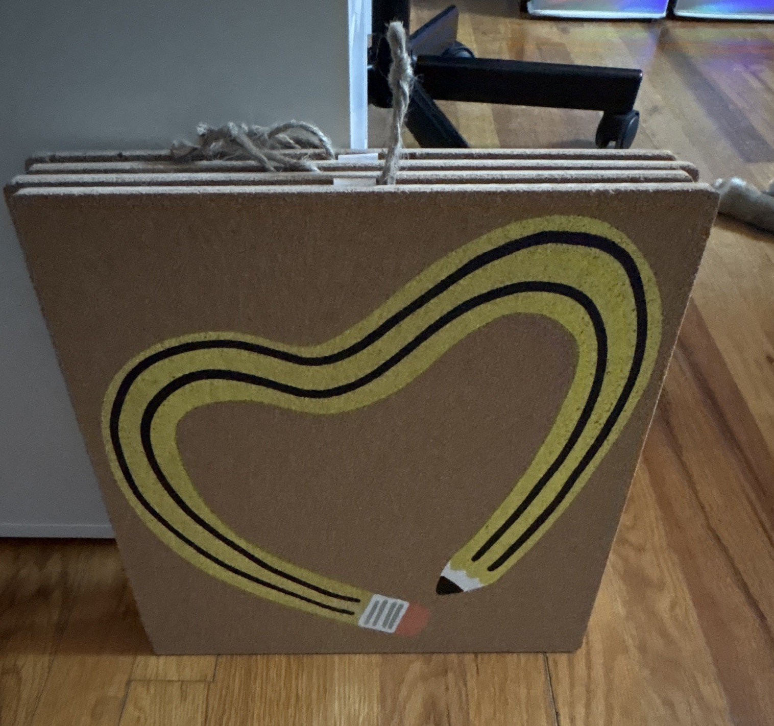 B2C Abstract Heart Wall Decor Vinyl Decal, Yellow & Black, Any Room Adults
