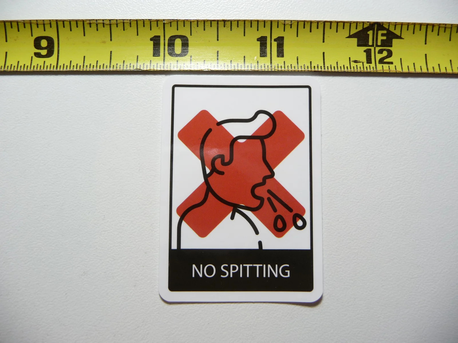 NO SPITTING SPIT SMALL STICKER DECAL BUSINESS COMPANY POLICY BUILDING DOOR