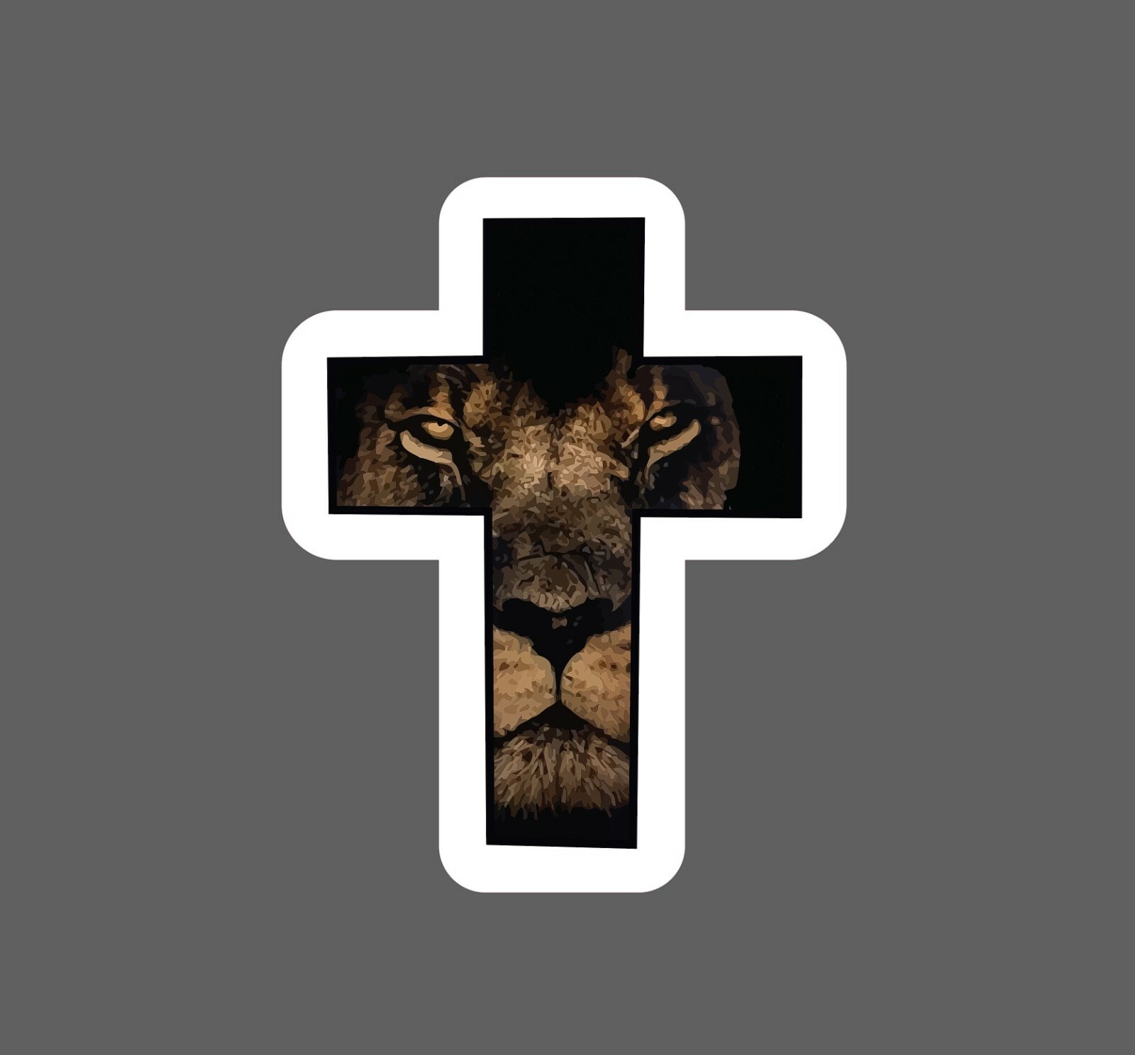 Lion Cross Sticker Jesus Faith Waterproof – Buy Any 4 For $1.75 Each Storewide!