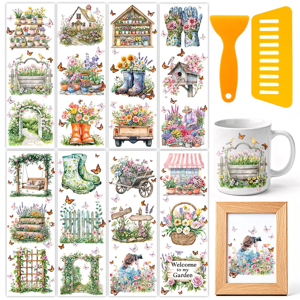 Flower Butterfly Stickers Home furniture Dining Room Decoration DIY home decor