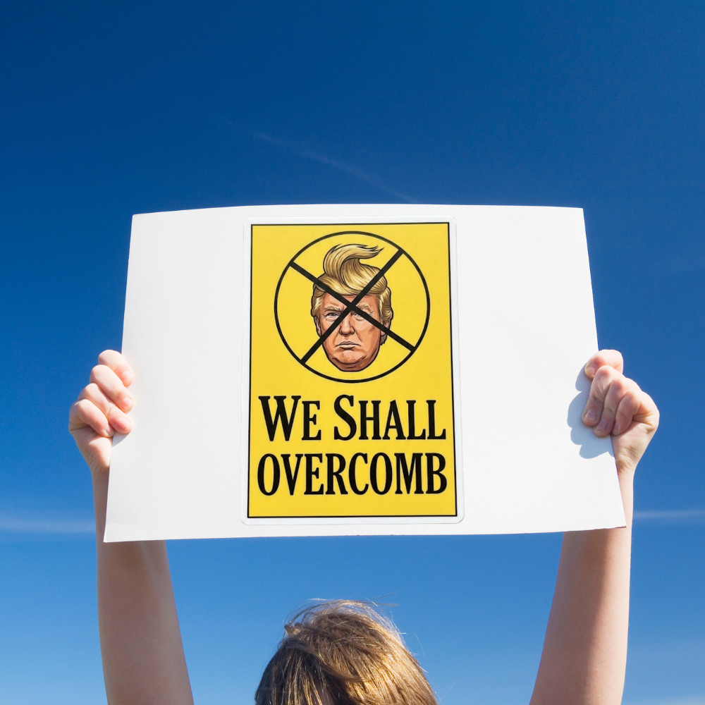 Anti Trump Sticker NO KINGS PROTEST “We Shall Overcomb” Waterproof 1/10/50/100