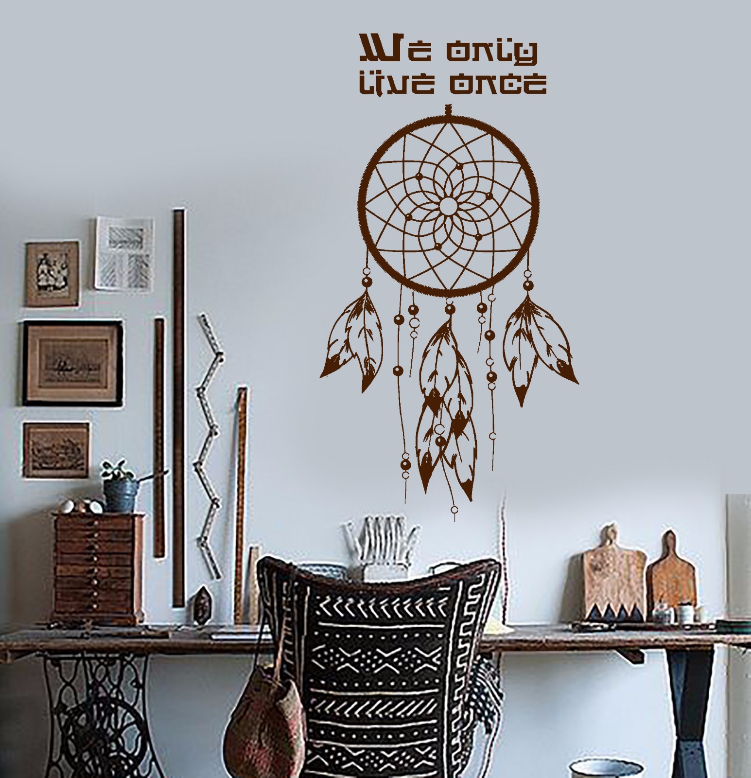 Wall Vinyl Decal Ethinic Decor Dreamcatcher Dream Catcher Amazig Bedroom z3890