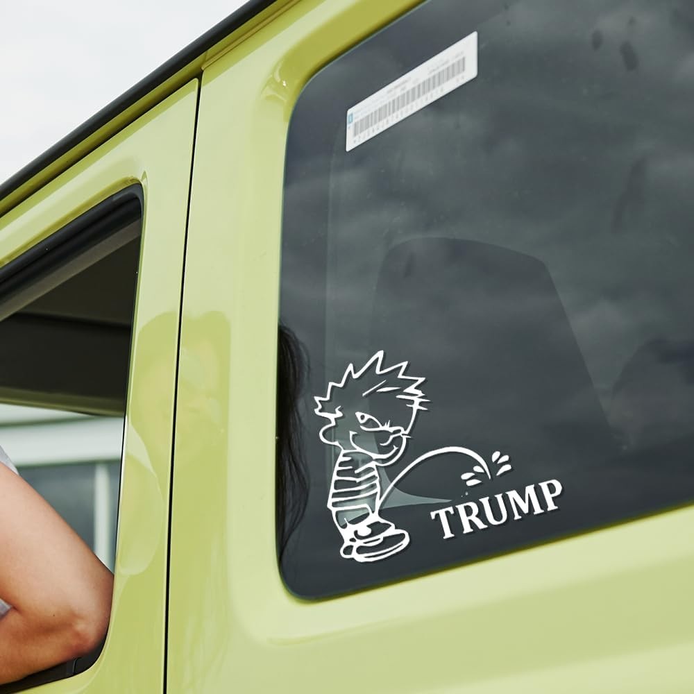 Political Humor Peeing Boy TRUMP Vinyl Sticker Car Truck or Laptop 6″ x 5.75″