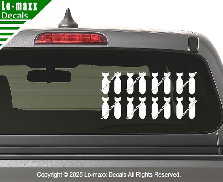 Bombs Fighter Bomber Military WW 2 Vertical High Quality Die Cut Vinyl Decal
