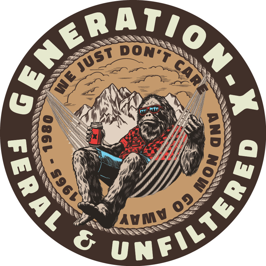 Generation X Sticker Vinyl Decal Retro 80s Humor Gift Gen X Pride Nostalgia 90s