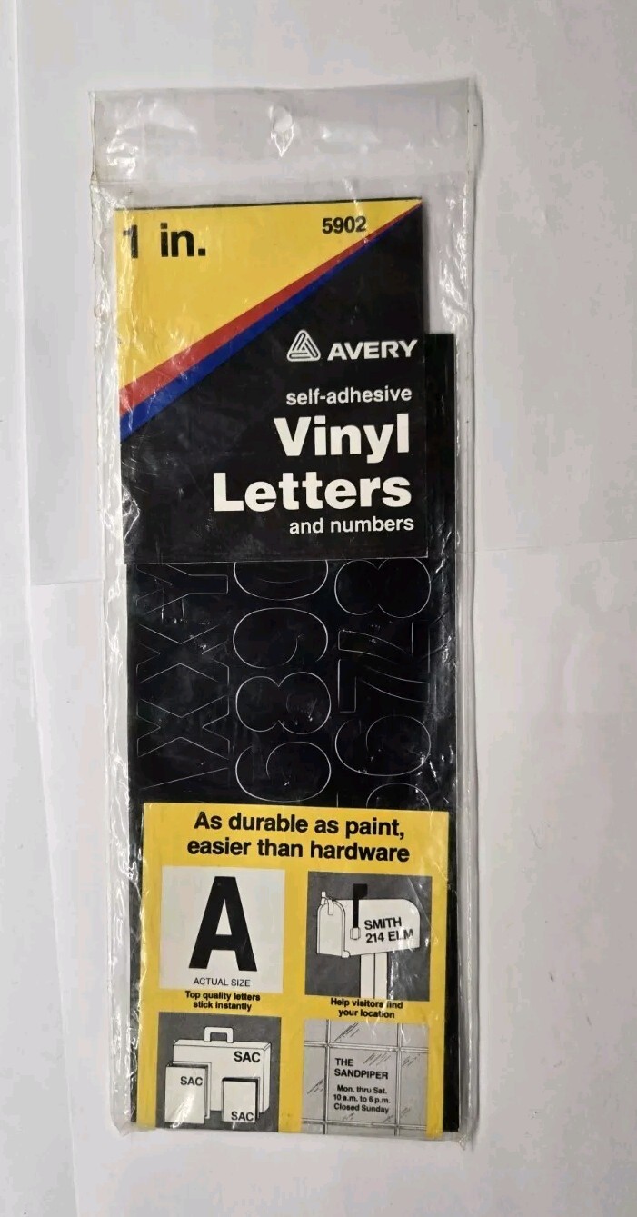 Avery 1″ Black Self Adhesive Vinyl Letters and Numbers, 109 Characters
