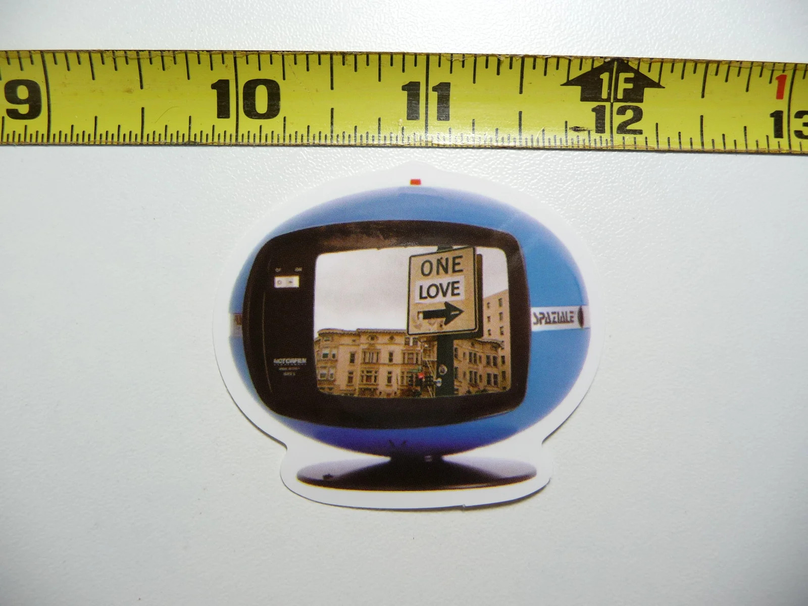 RETRO ONE WAY LOVE SMALL STICKER DECAL SCREEN IMAGE OLD SPACE TV FUNNY