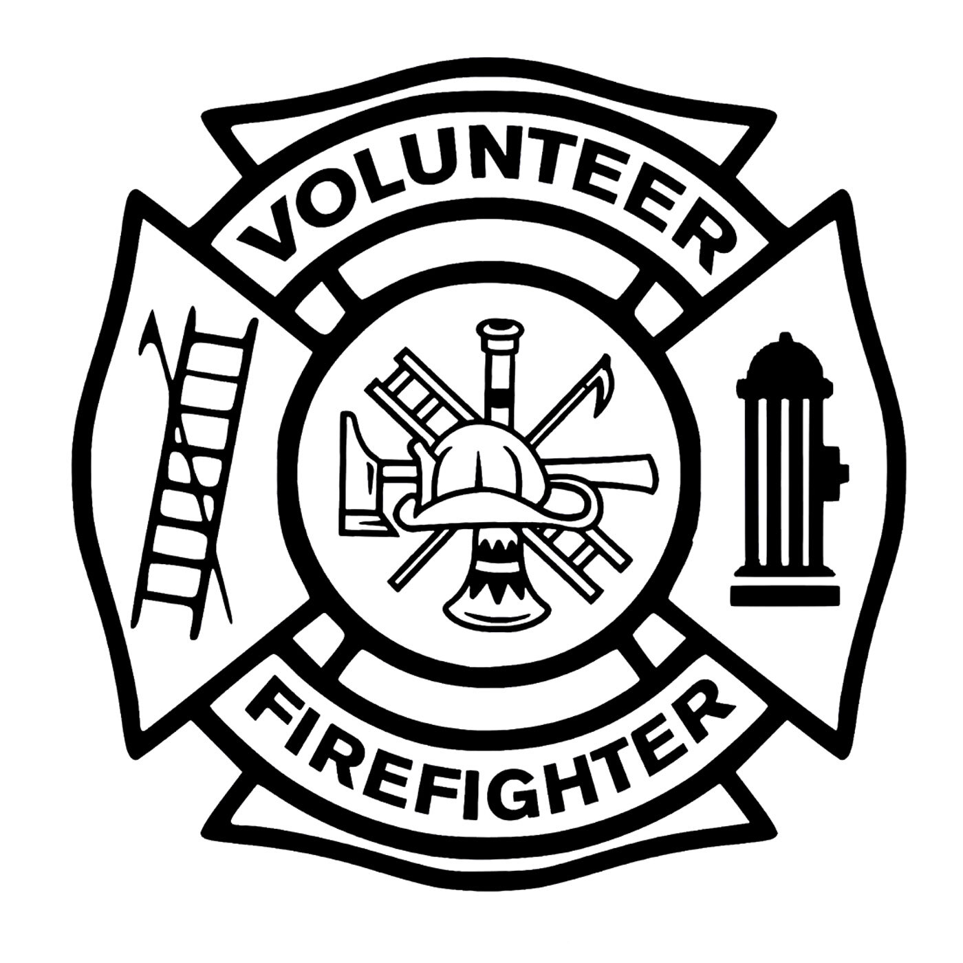 4 Pk Volunteer Firefighter Vinyl Decal Car Window Laptop Tablet Notebook Tumbler
