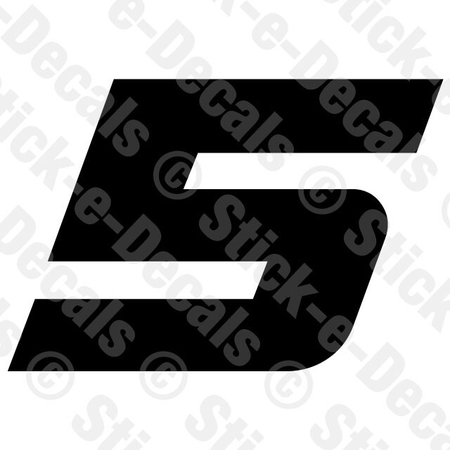 Number FIVE 5 Vinyl Die Cut Decal Sticker – RACING NUMBER Custom A4