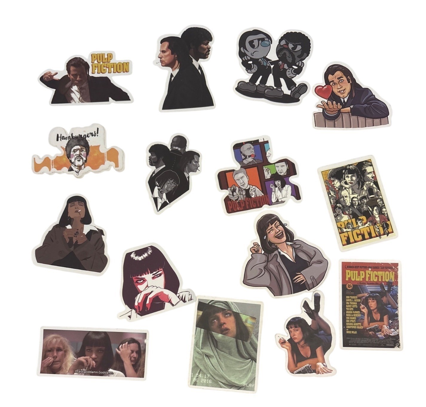 Pulp Fiction Themed Vinyl Sticker Set Lot of 15
