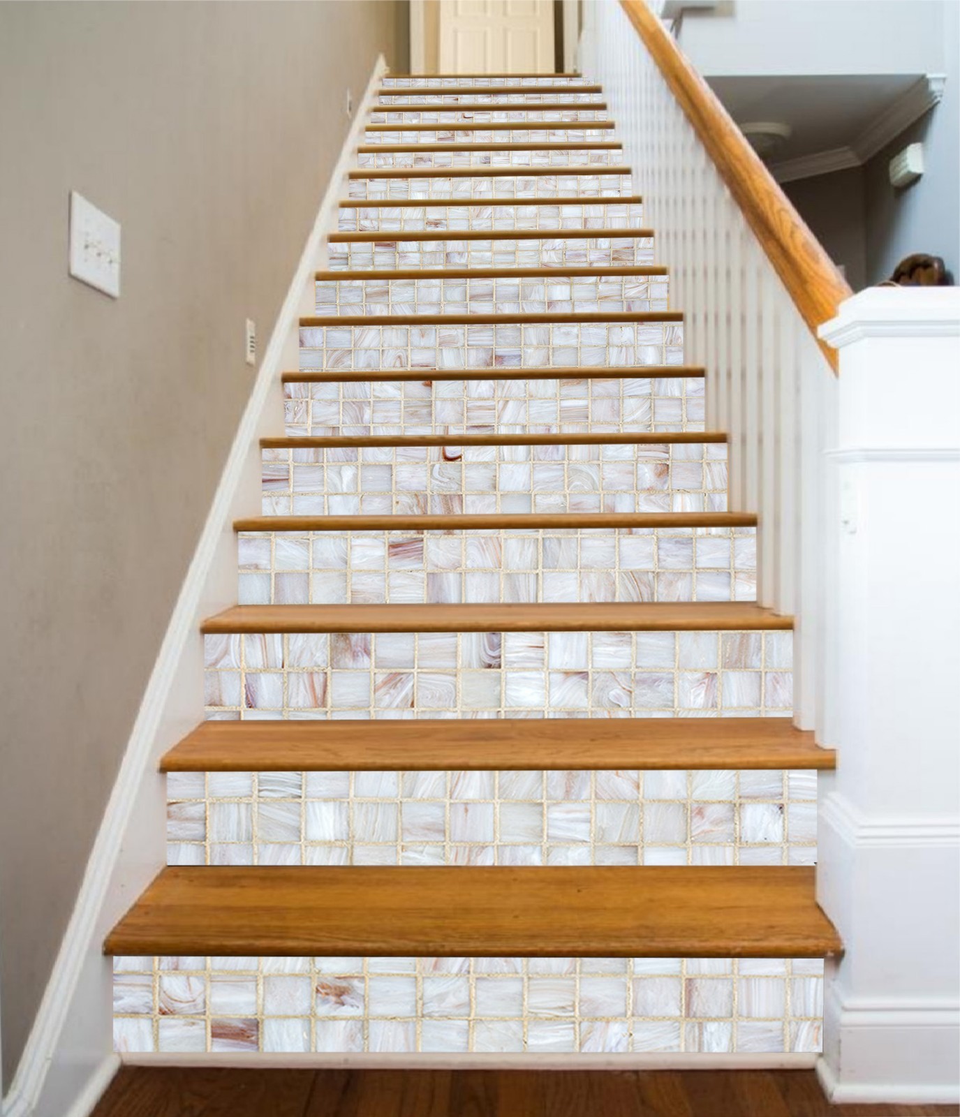 3D Shiny Seashell 567 Tile Marble Stair Risers Decoration Vinyl Wallpaper Mural