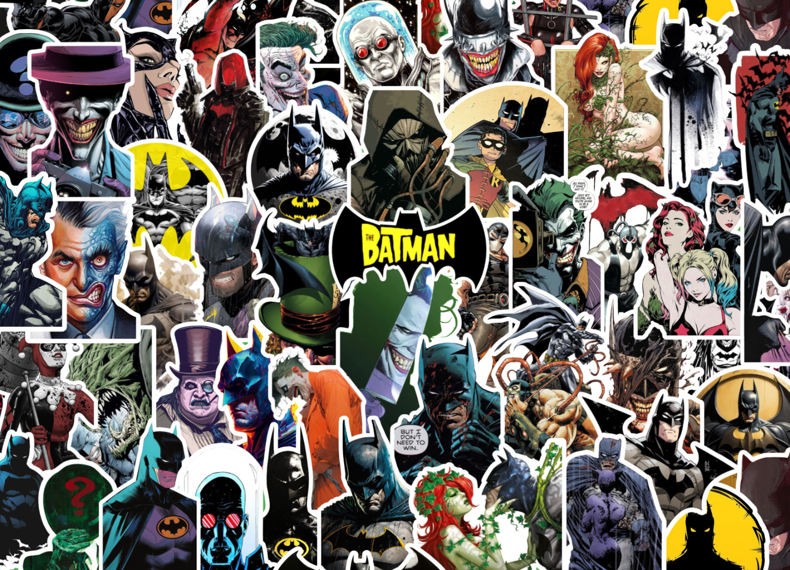 25/50 Batman Sticker Pack – Waterproof Vinyl – Joker Harley Quinn Riddler