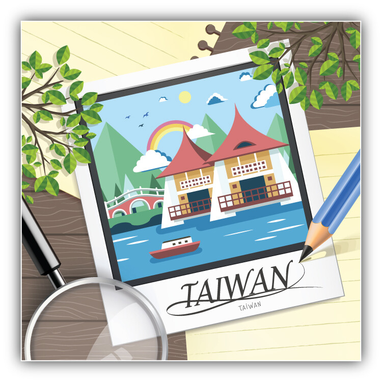 Taiwan Illustration Travel Car Bumper Sticker Decal