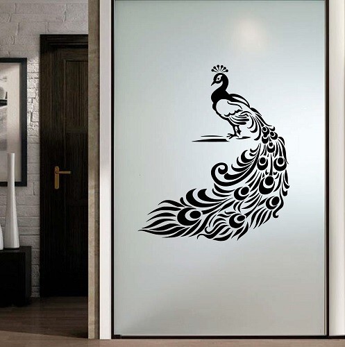 Wall Vinyl Decal Peacock Bird Feather Birds Any Room Decor Wall Sticker 840