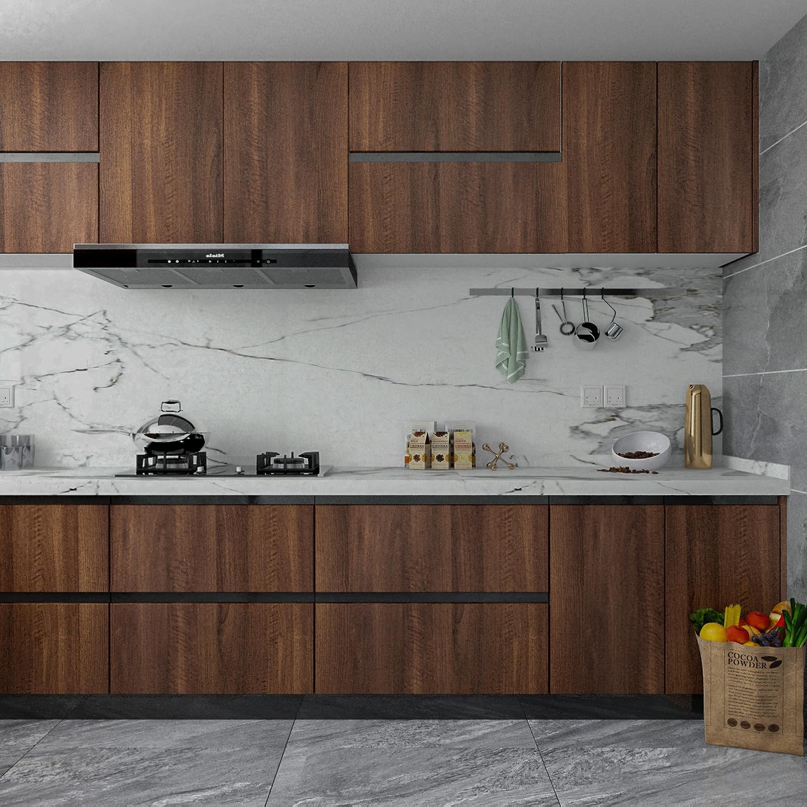Large Walnut Wood Contact Paper 48×118 inch Peel and Stick Wood Grain Wallpap…