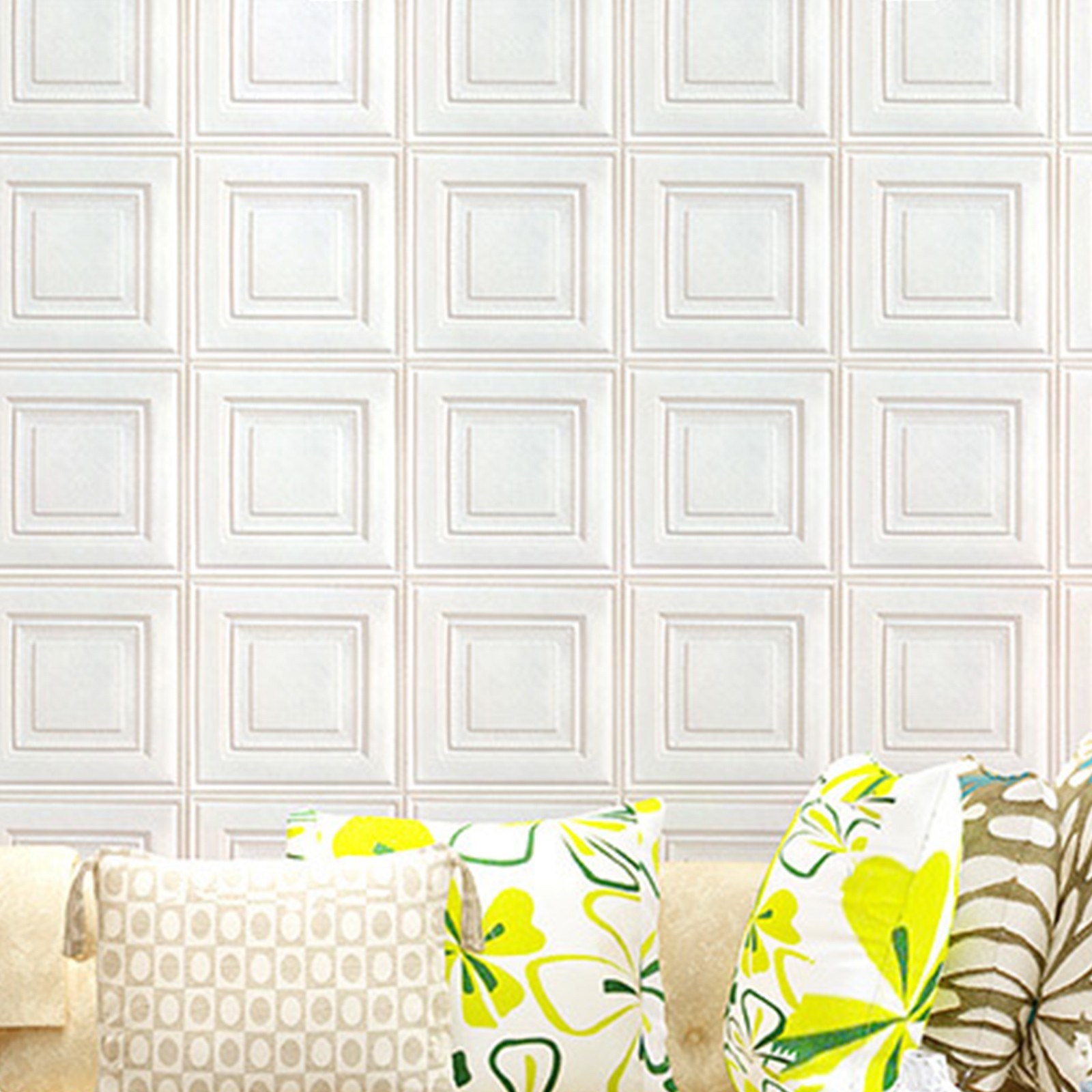 100PCS 35*35cm 3D Wall Sticker PE Foam Panel Home Room Decor Home DIY Waterproof