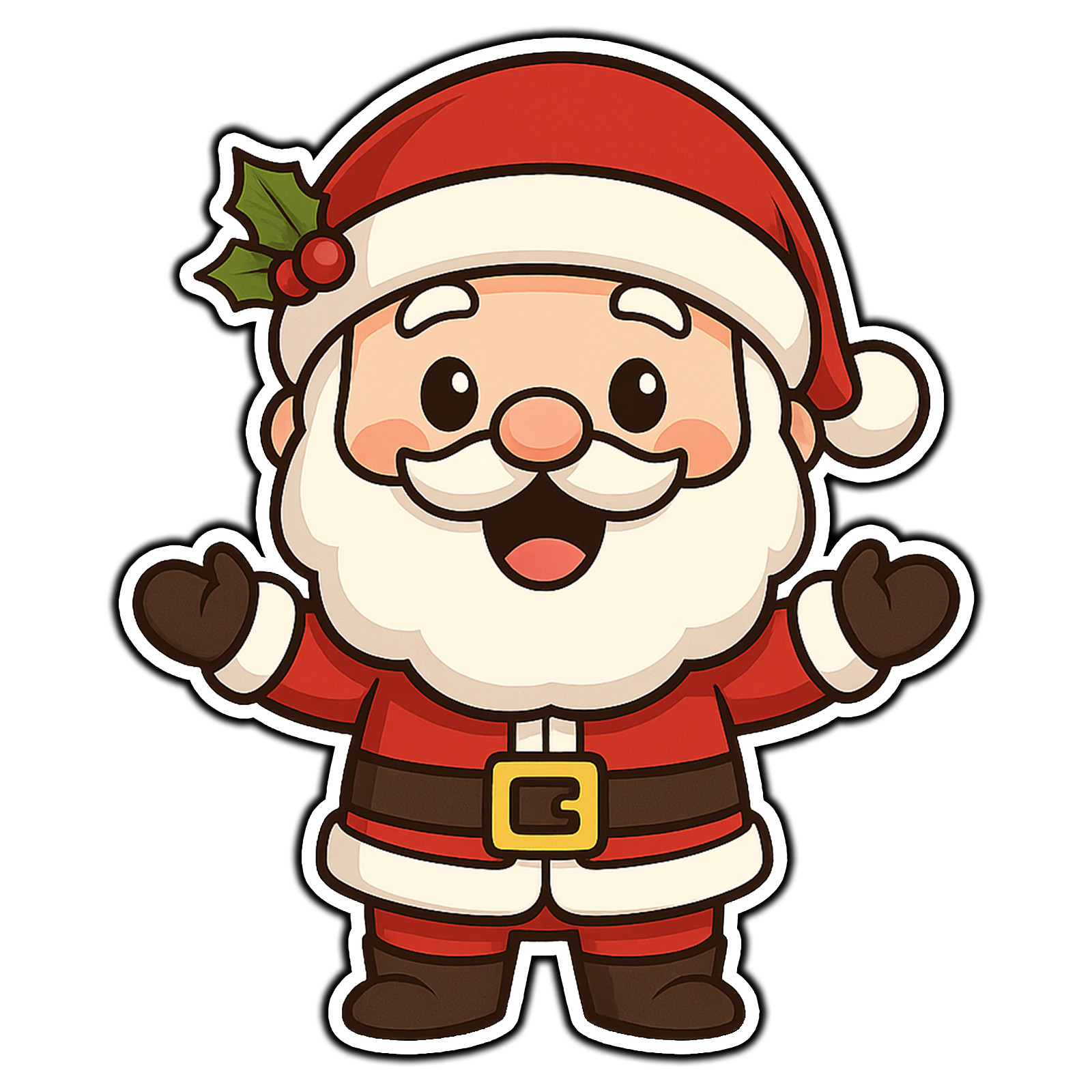 Santa Clause Chibi #1 Christmas Sticker Waterproof Vinyl Decal Die-Cut Car
