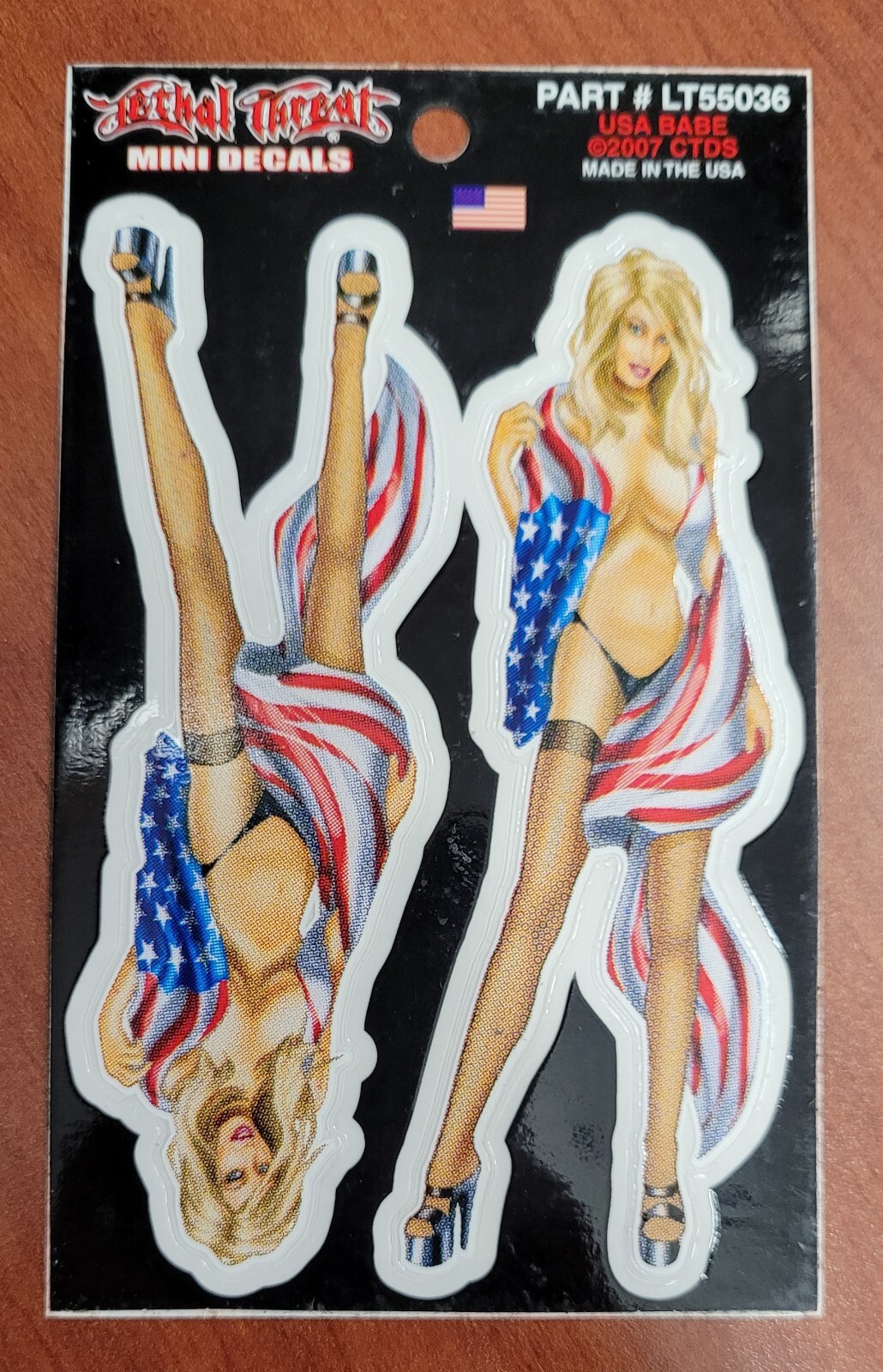 NEW LETHAL THREAT USA BABE LEFT/RIGHT MINI DECAL STICKER 2.75″x4″ LT55036