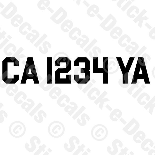 TWO (2) BOAT HULL WATERCRAFT REGISTRATION NUMBERS 3″ Height Jet Ski Jetski Decal