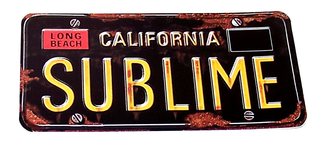 SUBLIME – CA License Plate LARGE Die Cut Sticker Decal Reggae Band Music LBC