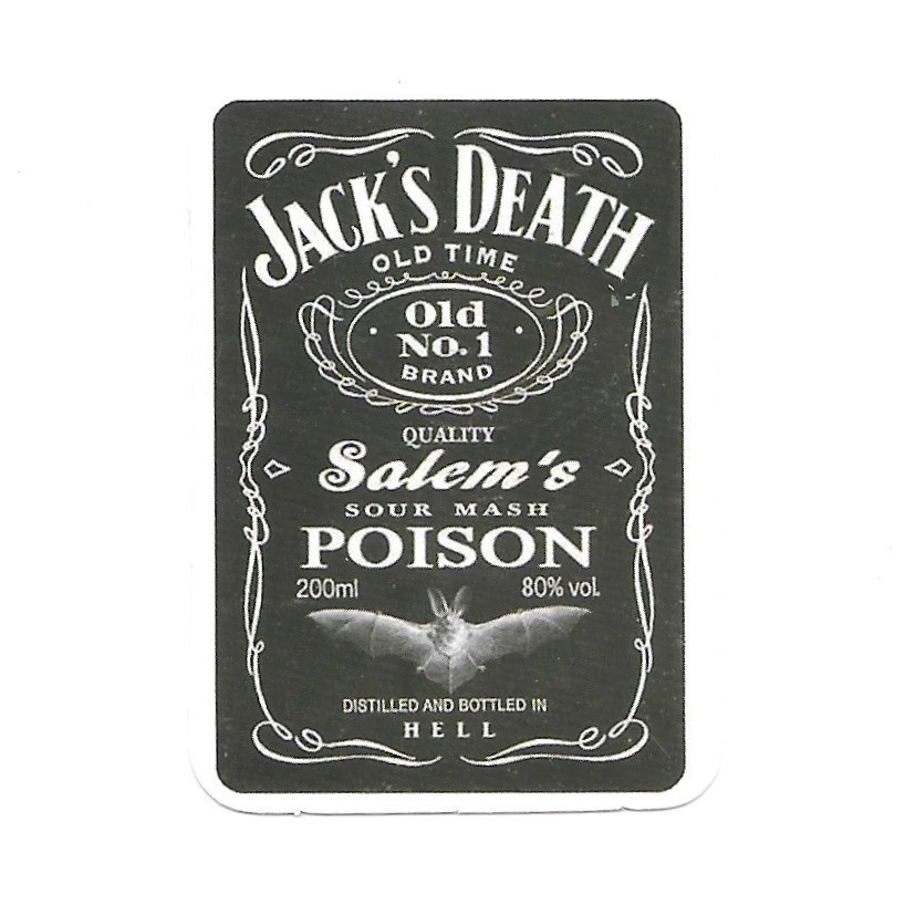 Jacks Death Salem Sour Mash Poison Die Cut Vinyl Sticker Gothic Halloween Gift