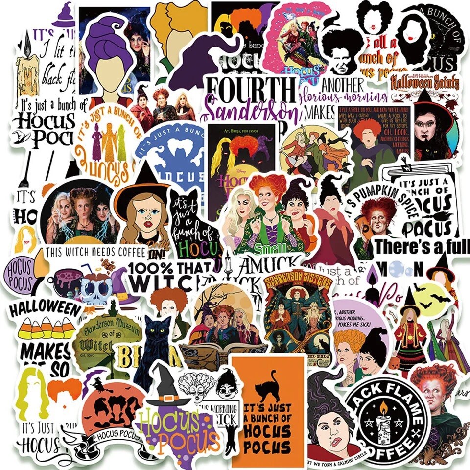 Hocus Pocus Stickers 50pk Mix Sanderson Sisters Halloween Stickers