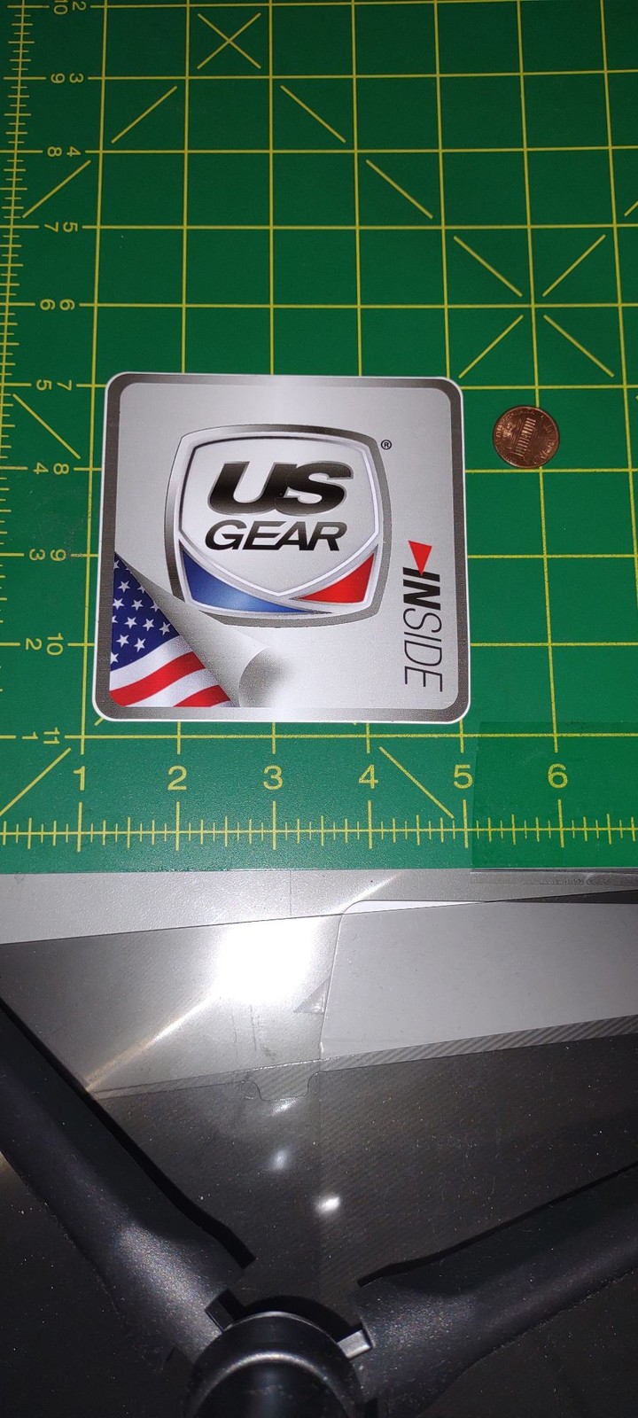 US GEAR Sticker Decal Square USA Flag Peel Emblem 3in Automotive Badge Vinyl