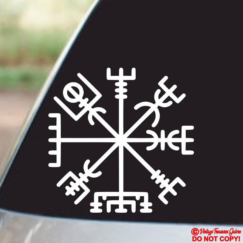 VIGVISER VIKING COMPASS Vinyl Decal Sticker Car Window Wall Bumper Norse Symbol