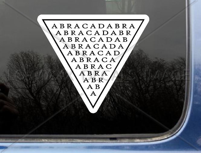 Abracadabra Magic Word Abraxas High Quality Various Sizes Printed Vinyl Sticker