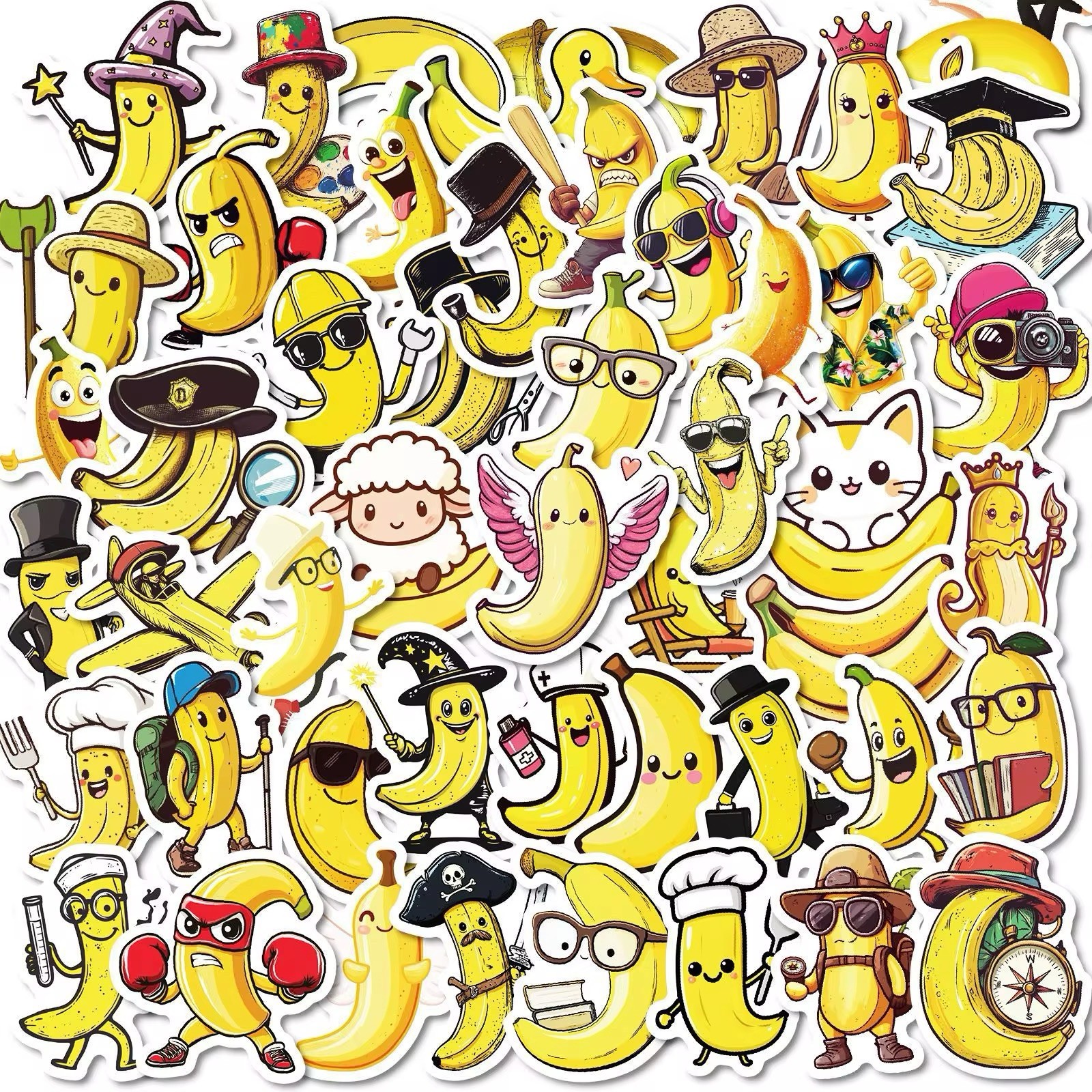 50 Pack Cartoon Banana Stickers Fruit Decals Laptop Hydro Yeti Free Shipping!