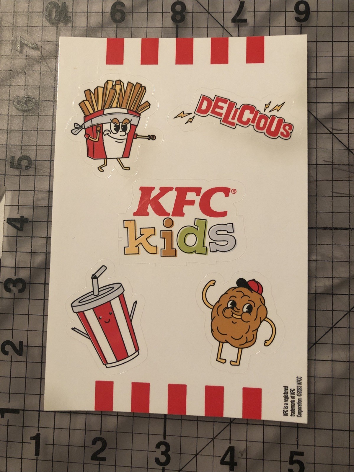 KFC Kids Sticker Set, Fast Food Restaurant, Premium, 5 character + logo Decals