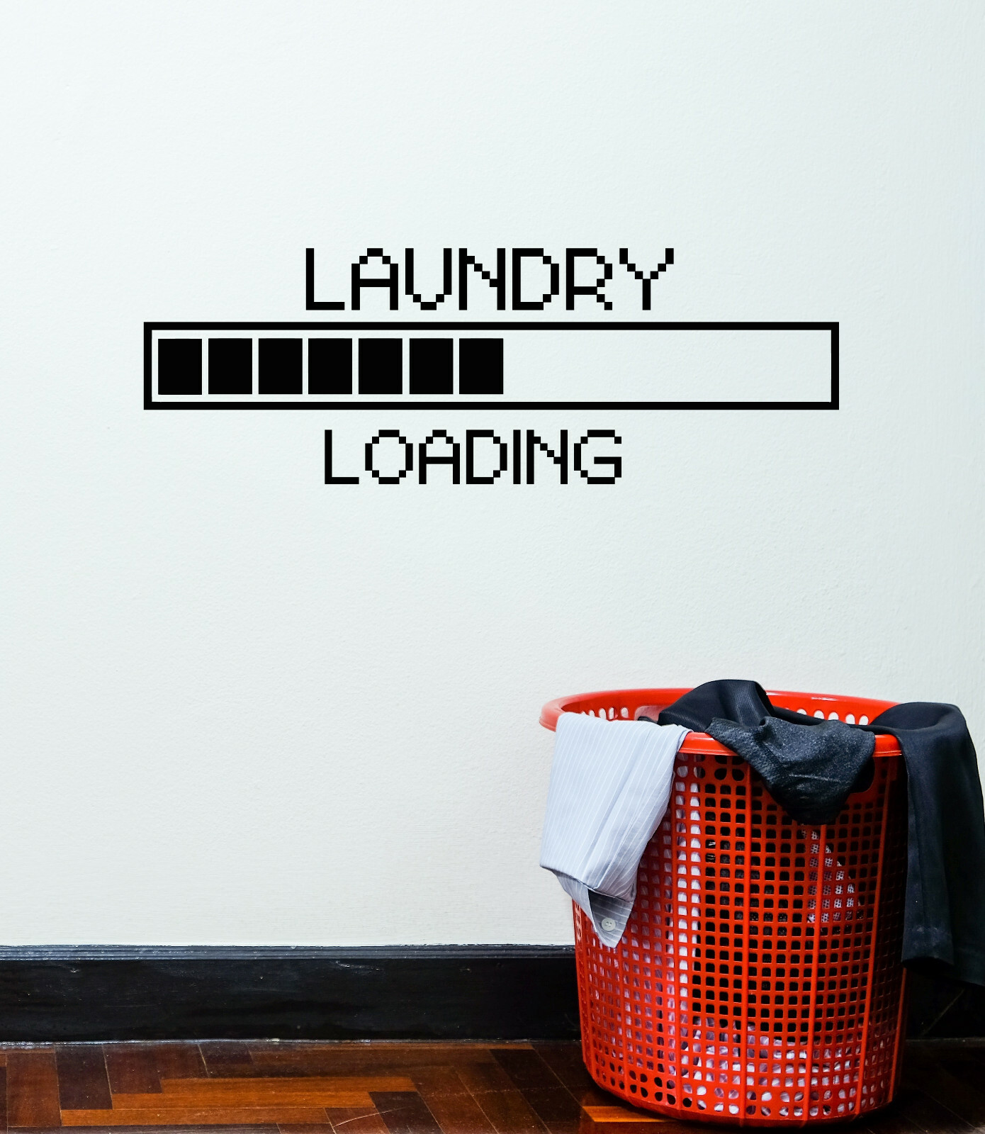 Vinyl Wall Decal Laundry Room Loading Pixel Art Decor Stickers Mural (ig5301)