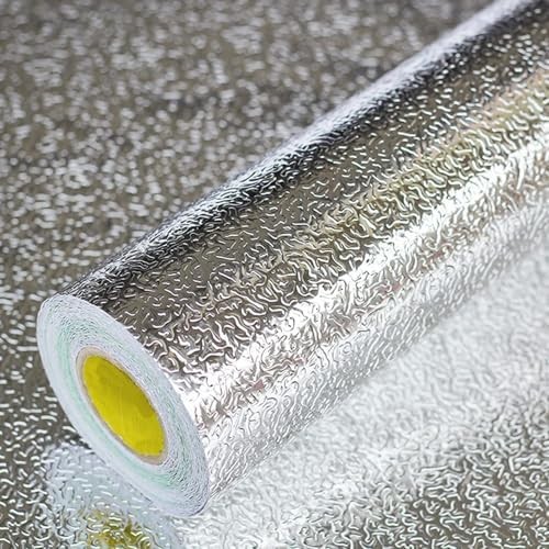 Kitchen Wallpaper Oil Proof Sticker Backsplash Aluminum Foil Self-Adhesive Paper