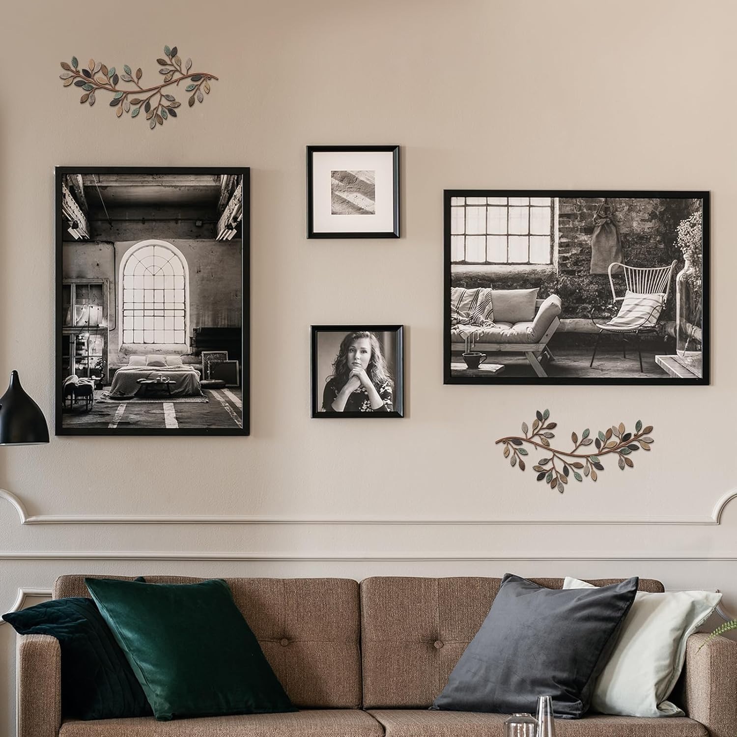Nature-Inspired 2-Piece Metal Leaf Wall Decor for Indoor & Outdoor Elegance