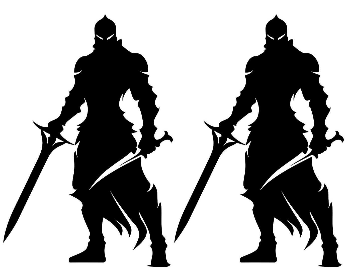 Knight Gallant Warrior Two Pack Black Vinyl Decal Car Truck Mirror Laptop Tablet