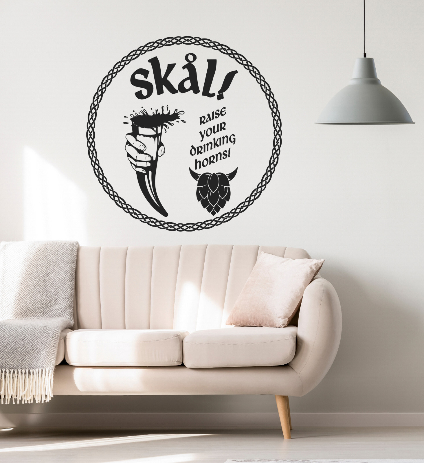 Vinyl Wall Decal Skal Viking Drinking Horn Scandinavian Room Sticker (ig6315)