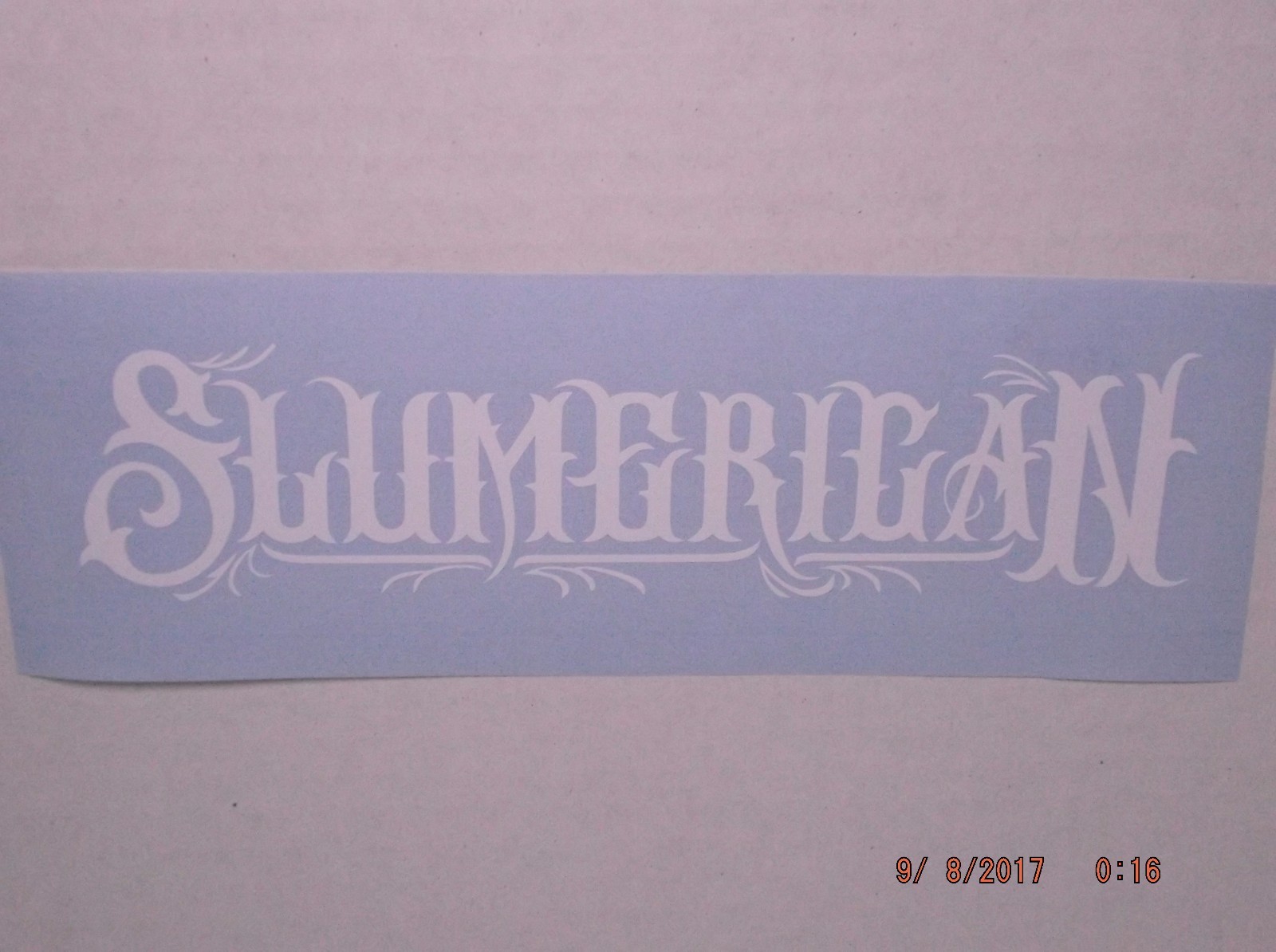 Fancy Slumerican Decal 20″, 24″ and 27″ Wide for Any Smooth Surface