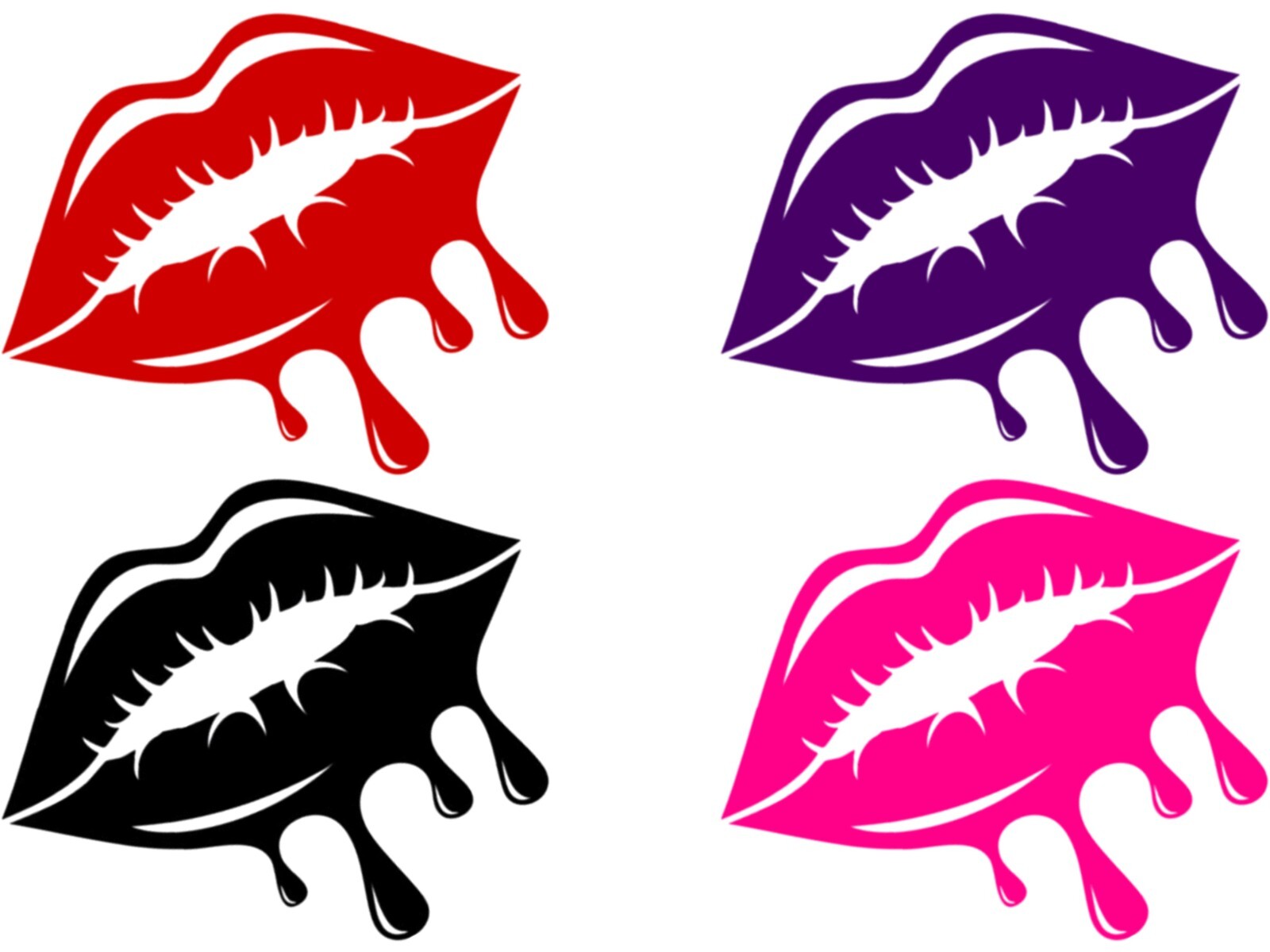 Lips Decal Sticker Sexy Kiss Mark Hot Pink, Red, Wall & Car Bumper Window