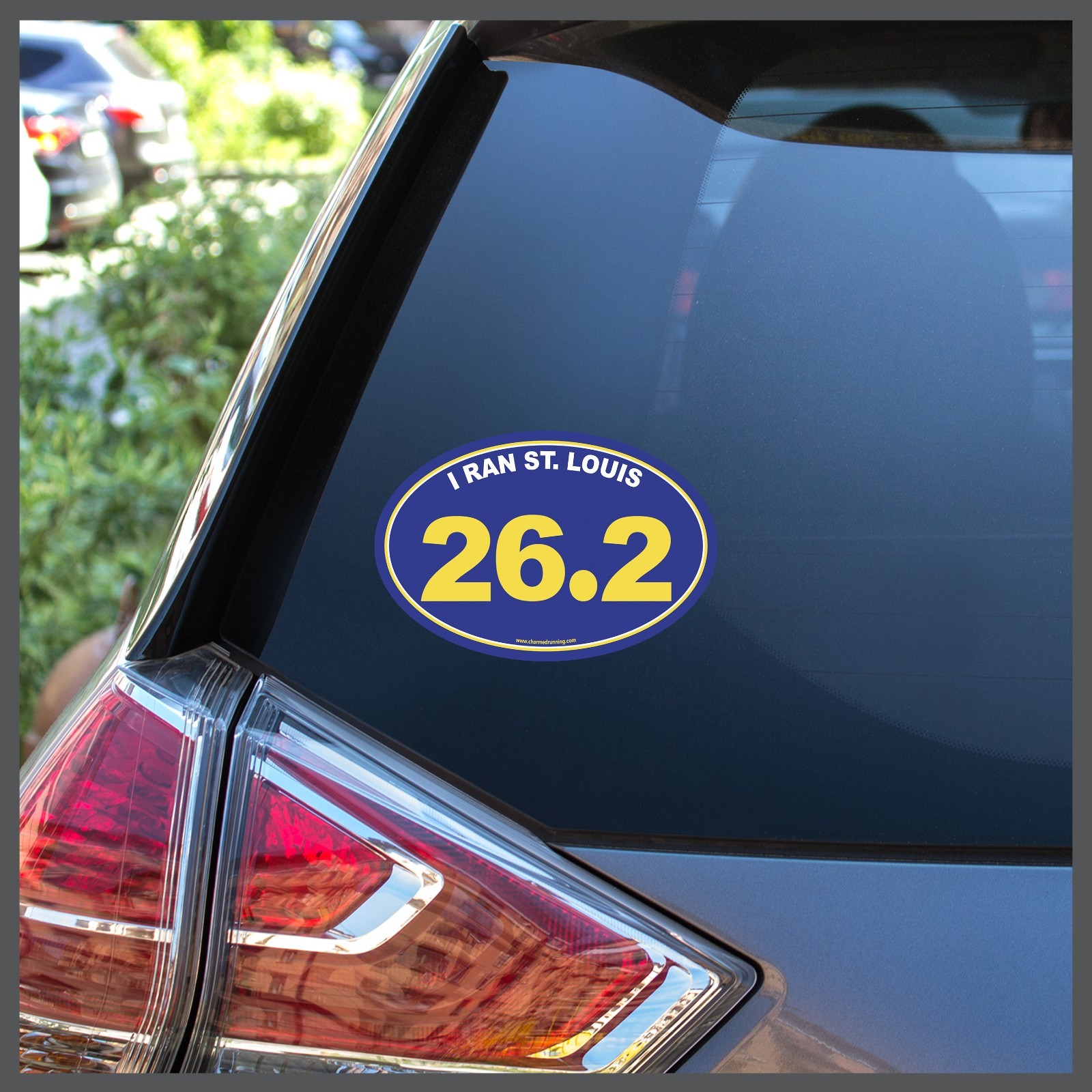I Ran St. Louis Marathon 26.2 CUSTOM YEAR Removable Sticker Decal or Car Magnet
