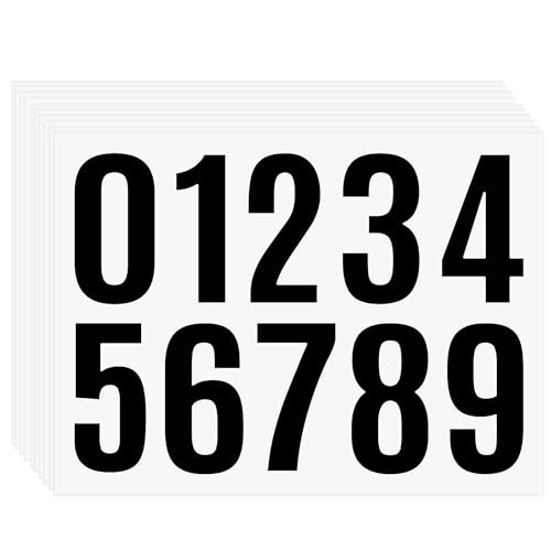 10 Sheets 1.5 Inch Number Stickers 0-9, Self-Adhesive Vinyl Numbers, Black