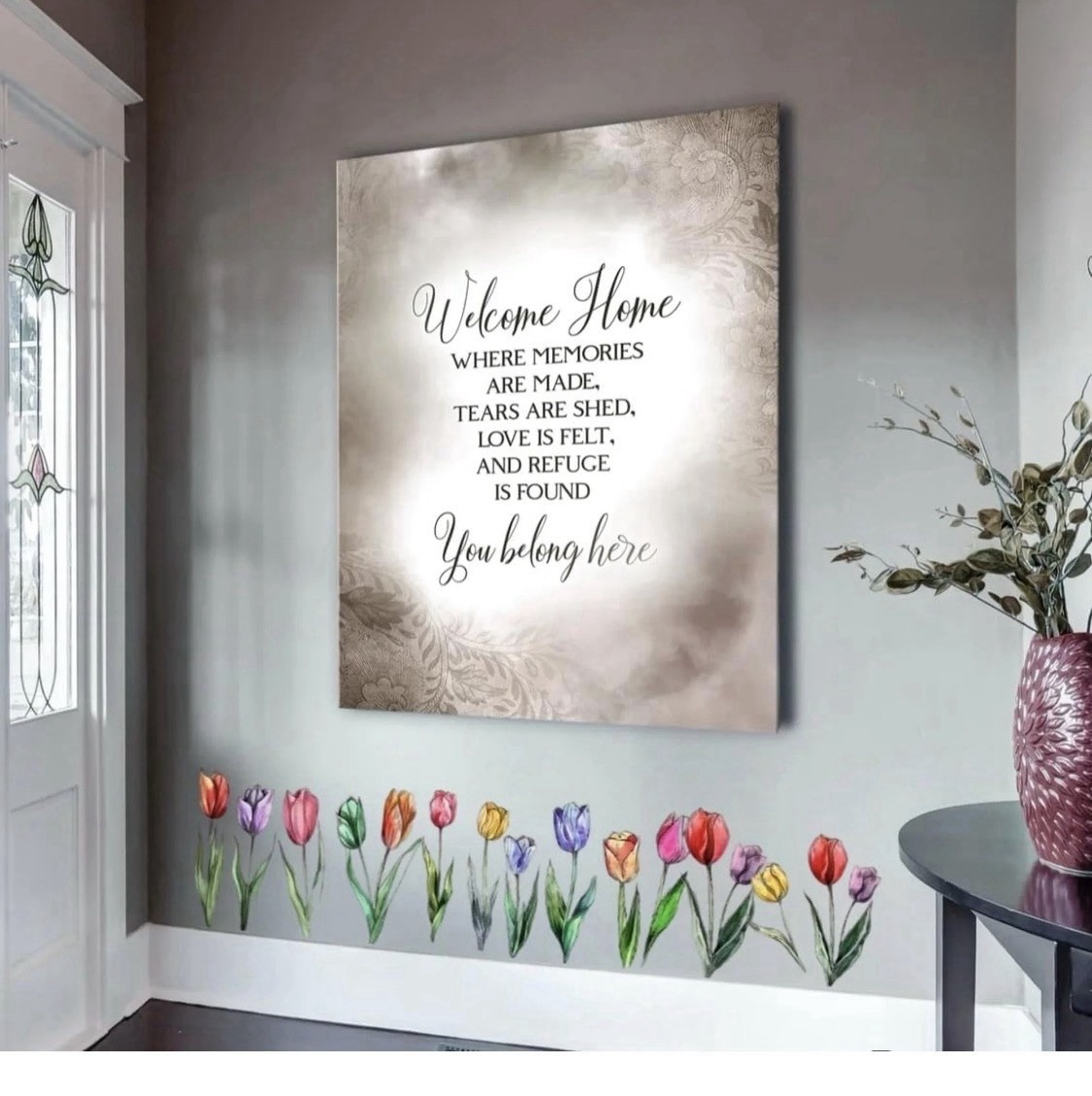 Tulip Flower Wall Decals – Colorful Watercolor Peel and Stick Vinyl Art