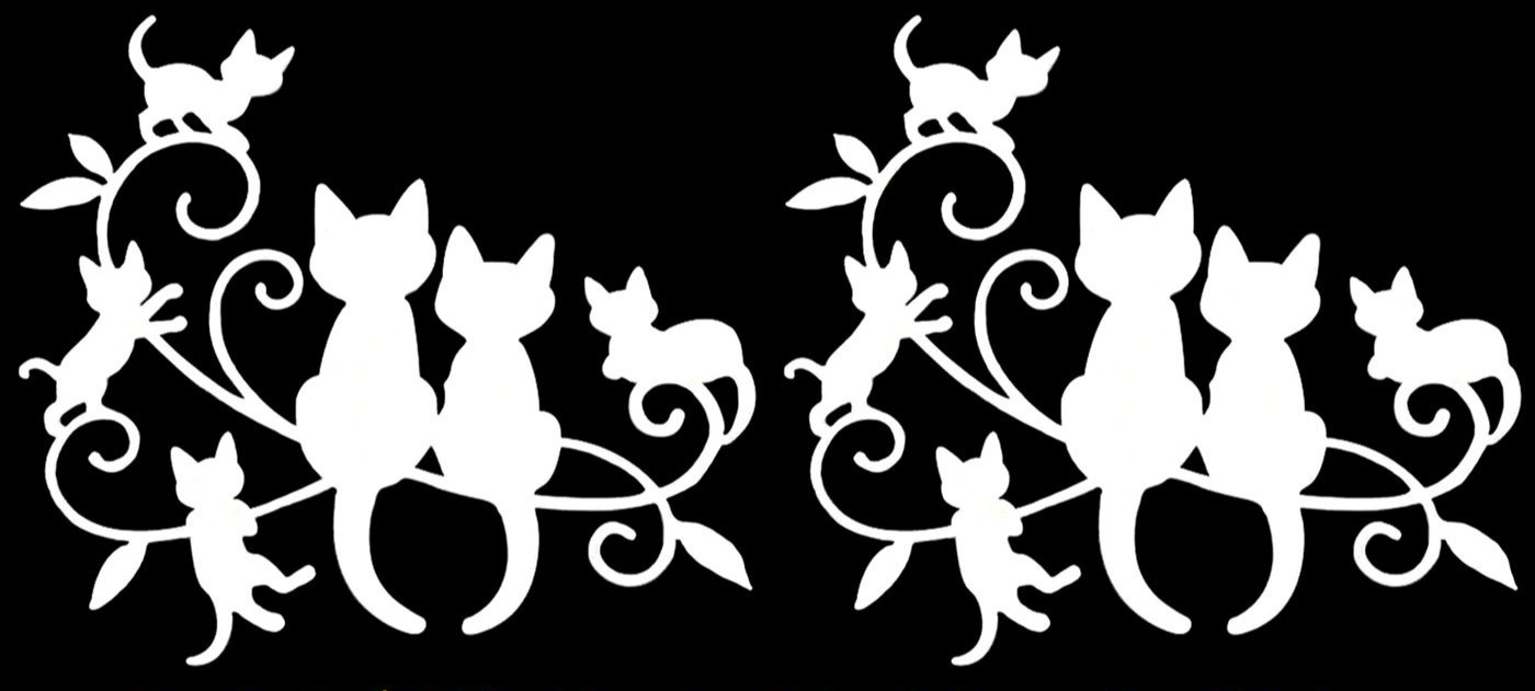Cat Family with Kittens Playing Two Pk 5″ Vinyl Decal Vehicles Any Flat Surface