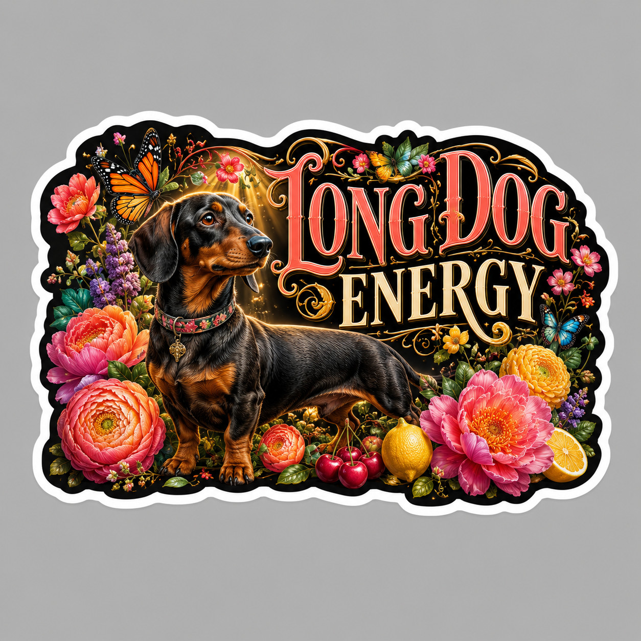 Dachshund Sticker Vinyl Decal Long Dog Energy Funny Wiener Dog Gift